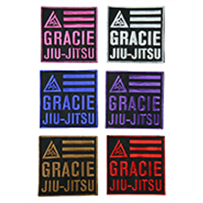 Gracie Jiu-Jitsu 4x4" Velcro Patch (Blue)