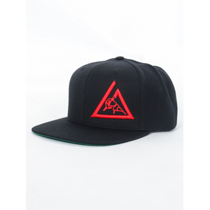 3-D Embroidered Snapback Hat (Red on Black)