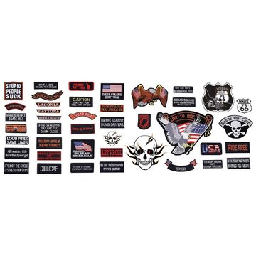 Diamond Plate 42pc Embroidered Motorcycle Patch Set