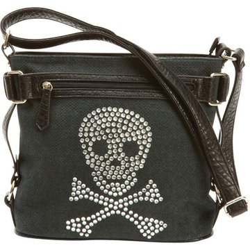Fleur de Lune? Handbag with Rhinestone Skull