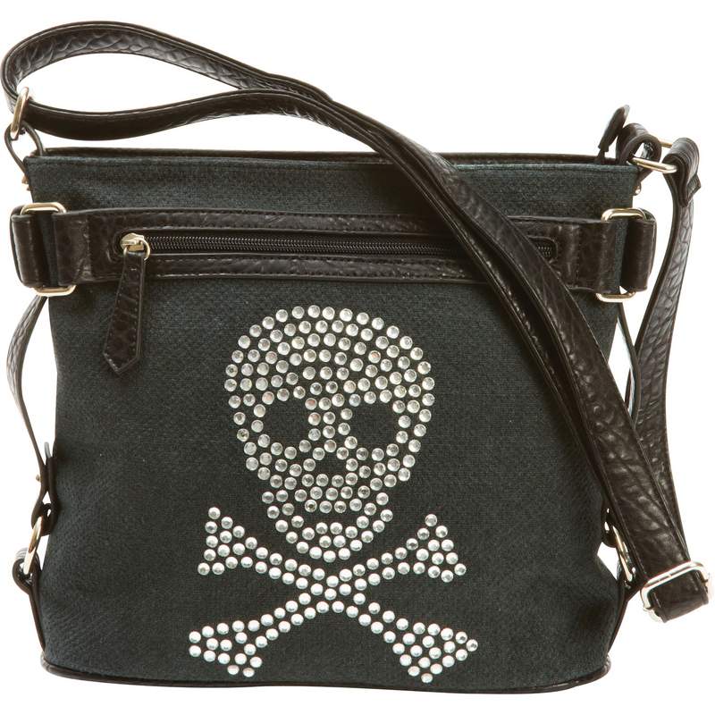 Fleur de Lune? Handbag with Rhinestone Skull_1