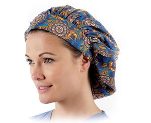 Nurse's Bouffant Style Scrub Caps, Assorted, Pack of 12