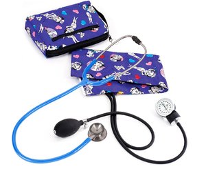 Aneroid Sphygmomanometer / Clinical I Stethoscope Kit, Adult, Betty Boop Colored Hearts, Print