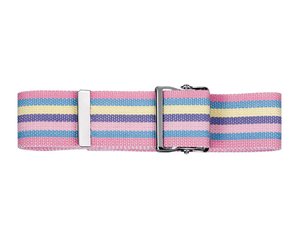Cotton Gait Belt with Metal Buckle, Stripes Hot Pink, Print < Prestige Medical #621-SPA 