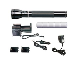 Heavy-Duty Rechargeable Flashlight System, #1 w/ 12V/120V