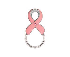 Pink Ribbon Badge Tac, Silver