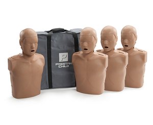 Professional CPR/AED Training Manikin 4-Pack, Child, Dark Skin < PRESTAN #PP-CM-400-DS 