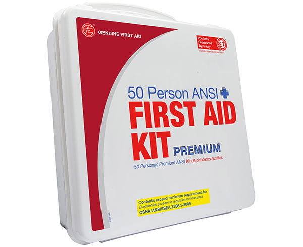 50 Person ANSI/OSHA First Aid Kit, Weather Proof Plastic Case PREMIUM