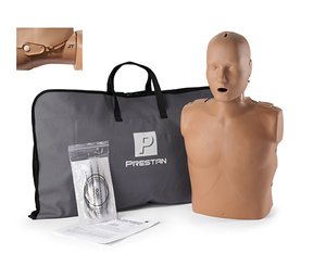 Professional Jaw Thrust CPR/AED Training Manikin, Adult, Dark Skin < PRESTAN #PP-JTM-100-DS 