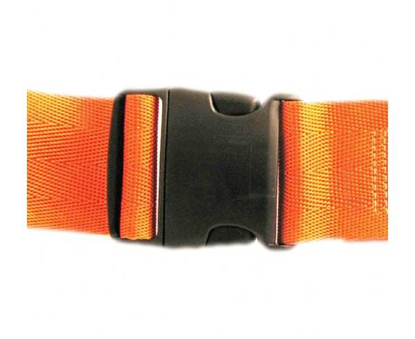 Polypropylene Disposable Backboard Strap 9' w/ side release plastic buckle - Orange