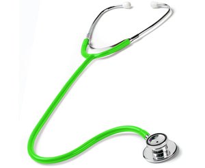Dual Head Stethoscope in Box, Adult, Neon Green