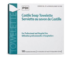 Castile Soap Towelettes, Box/100 < PDI #D41900 