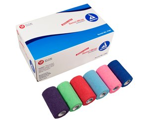 Sensi-Wrap Self-Adherent Bandage Rolls, 4" x 5 yds, Rainbow, Box/18