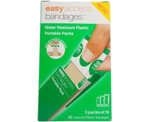 Easy Access Bandage Retail Box Plastic, Assorted, Box/30