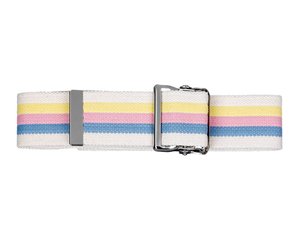Cotton Gait Belt with Metal Buckle, Stripes White, Print