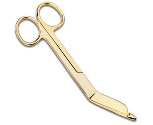 5.5" Gold Plated Bandage Scissor < Prestige Medical #52 