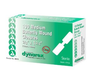 Sterile Butterfly Wound Closure (Large) , Box/100 < Dynarex #3616 