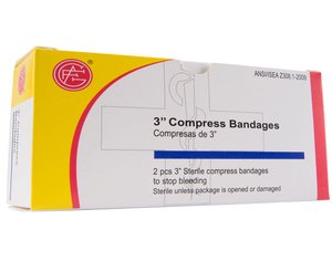 Compress Bandage, Off Center, 3", Box/2" < Genuine First Aid #9999-0302 
