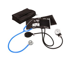 Aneroid Sphygmomanometer / Clinical Lite Stethoscope Kit, Adult, Neon Blue