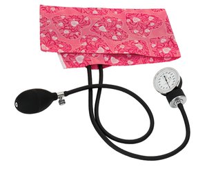 Premium Aneroid Sphygmomanometer in Box, Adult, Hot Pink Hearts, Print < Prestige Medical #82-HPH 