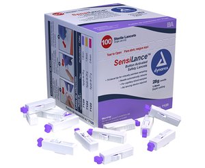 SensiLance Safety Lancets, Button Activated, 28G x 1.8 mm, Box/100