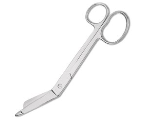 7.25" Serrated Blade Bandage Scissor with one large ring < Prestige Medical #73SR 