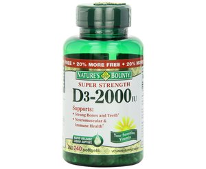 Vitamin D-3, 2000 Iu Softgels, 240-Count