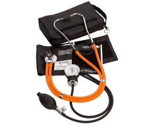 Aneroid Sphygmomanometer / Sprague-Rappaport Stethoscope Kit, Adult, Neon Orange