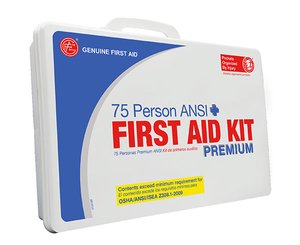 75 Person ANSI/OSHA First Aid Kit, Weather Proof Plastic Case PREMIUM < Genuine First Aid #9999-2112 