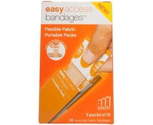 Easy Access Bandage Retail Box Fabric, Assorted, Box/30 < Genuine First Aid #0095-2000 