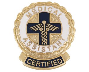 Certified Medical Assitant (Wreath Edge) Emblem Pin < Prestige Medical #1074 