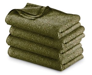Fire Resistant Wool Military Blanket, Olive Drab