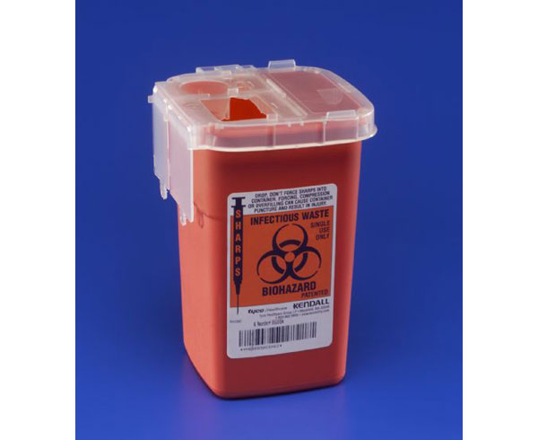 Phlebotomy Red Sharps Container - 1 Qt
