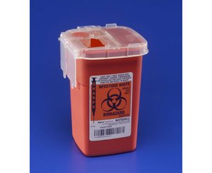 Phlebotomy Red Sharps Container - 1 Qt < Kendall #8900SA 