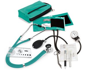 Aneroid Sphygmomanometer / Sprague-Rappaport Stethoscope Nurse Kit, Adult, Teal < Prestige Medical #A5-TEA 
