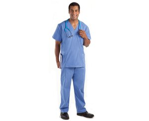 Premium Five Pocket Unisex Scrub Pant, 4X, Ceil Blue < Prestige Medical #401-CBL-4X 