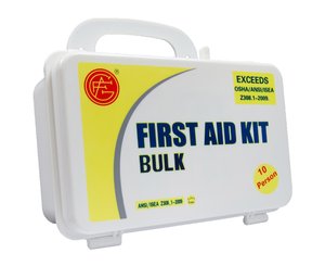 10 Person ANSI/OSHA First Aid Kit, Plastic Case