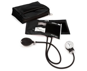 Premium Aneroid Sphygmomanometer With Carry Case, Adult, Black