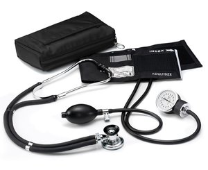 Basic Aneroid Sphygmomanometer Sprague-Rappaport Stethoscope Kit, Adult, Black < Prestige Medical #A1-105 