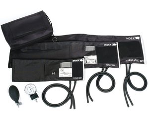 Premium Aneroid 3-In-1 Aneroid Sphygmomanometer Set with Carry Case, Black
