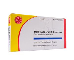 Absorbent Gauze Compress, 8 x 10, 1 pc/box < Genuine First Aid #9999-0601 