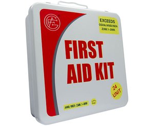 Unitized First Aid Kit, 24 Unit, Metal Case