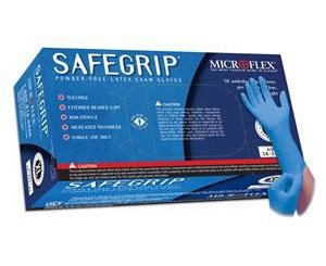 SafeGrip Powder Free Latex Exam Gloves - Medium , Box/50 < Microflex #SG-375-M 