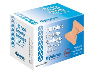 Fingertip Flexible Fabric Adhesive Bandage 1-3/4" x 2" , Box/100