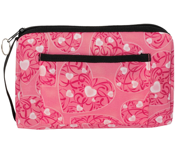 Compact Carrying Case, Hot Pink Hearts, Print
