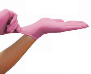 Pink Synthetic/Vinyl Exam Gloves