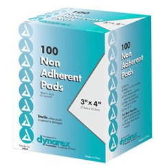 Non Adherent Pads, Sterile, 3" x 4", Box/100 < Dynarex #3434 
