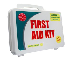 Unitized First Aid Kit, 16 Unit, Plastic Case