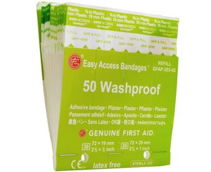 Easy Access Bandages 50 Washproof, Box/10 < Genuine First Aid #9999-2030-2 