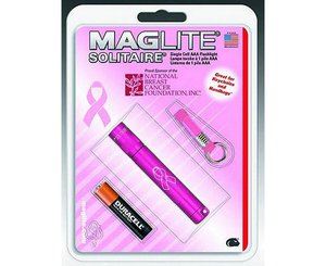 Solitaire Flashlight w/ Key Lead, 1 Cell AAA, NBCF Pink